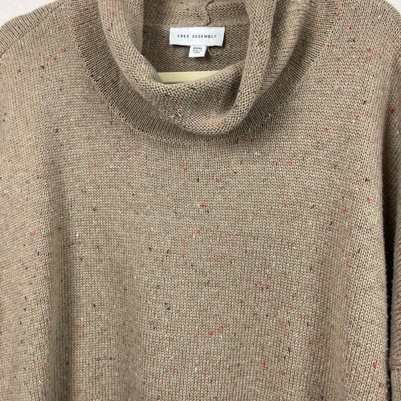 Free Assembly oversized dropped shoulder rolled collar tunic sweater size XXXL - Picture 3 of 6